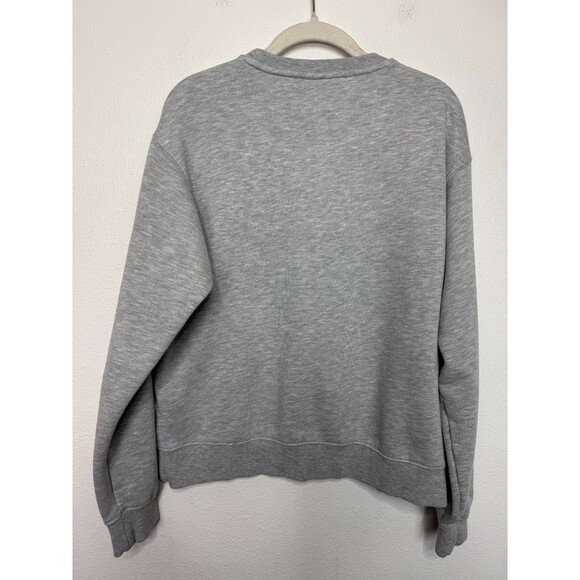 Tentree Womens Medium Golden Spruce Fleece Sweater Gray Crewneck Embroidered - Picture 12 of 13